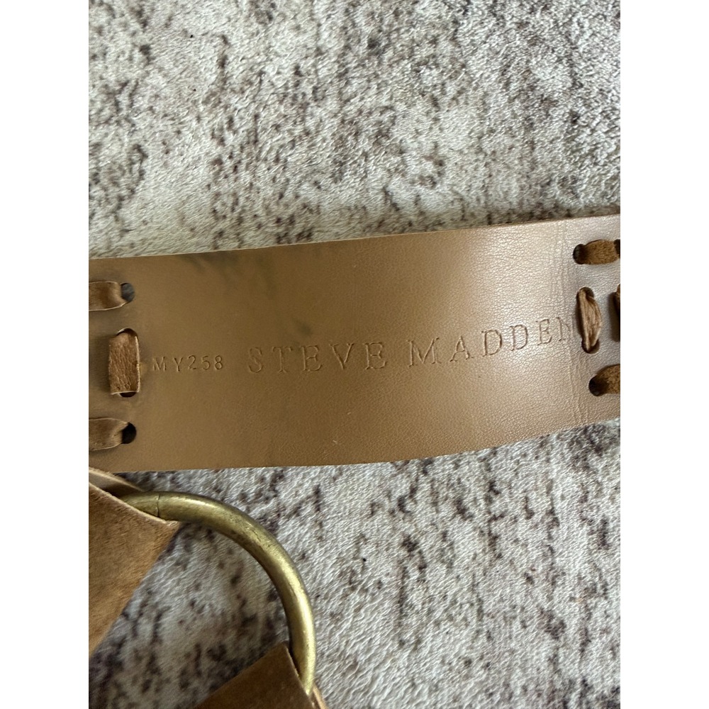Steve Madden Brown Suede Leather Boho Western Tie Belt Size S/M - Picture 3 of 5